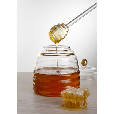 Honey Bee Glass Honey Pot