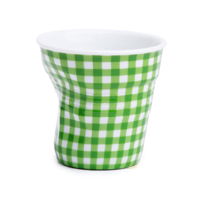 Crumple Espresso Cup (80ml) - White Vichy: Vert
