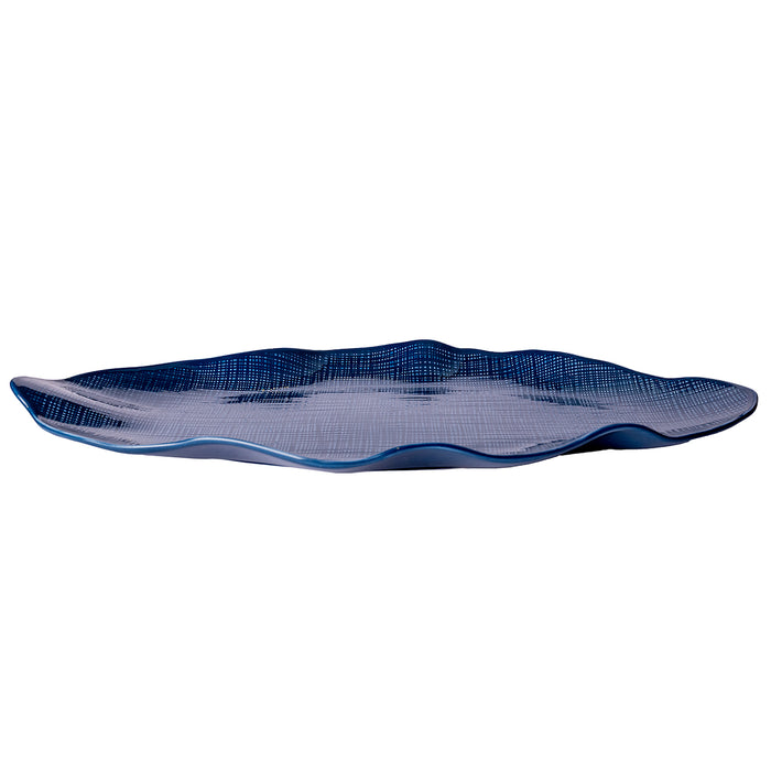 LEAF PLATE 14.5'' 37 X 16.5 X 3.3 CM - BLUE