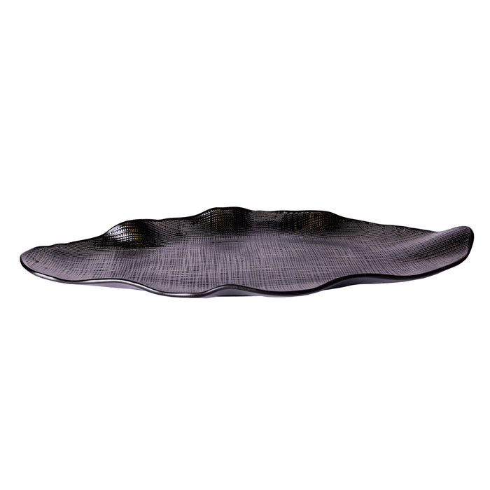 LEAF PLATE 12.5'' 32 X 14 X 2.8 CM - BLACK