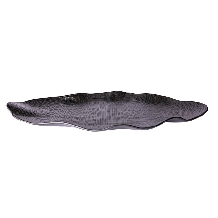 LEAF PLATE 14.5'' 37 X 16.5 X 3.3 CM - BLACK