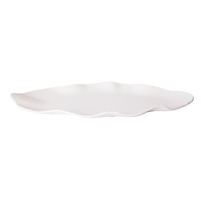 LEAF PLATE 14.5'' 37 X 16.5 X 3.3 CM - WHITE