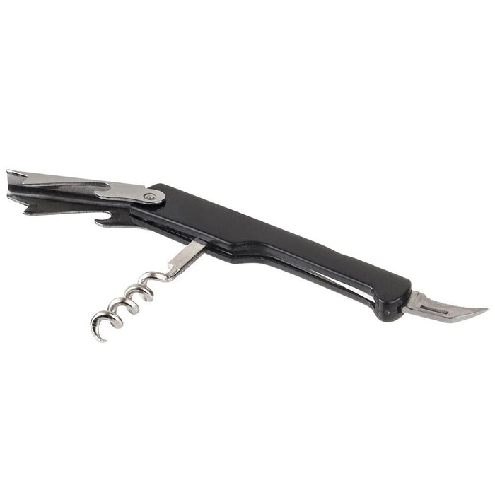 Wine Key Corkscrew, Black Plastic  Handle