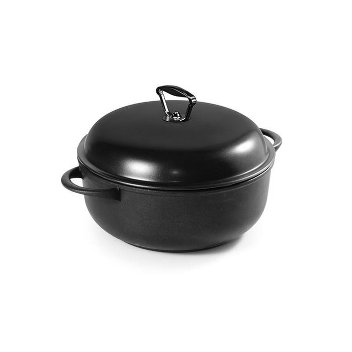 CASSEROLE W/ BLACK LID 28CM, ARMOR COATING &amp; STEEL HANDLE