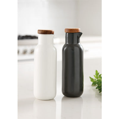 Essentials White/Charcoal Oil & Vinegar Set