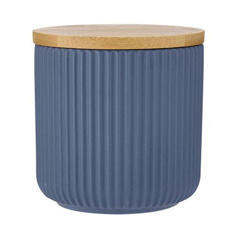 Linear Ribbed Blue 10cm Canister