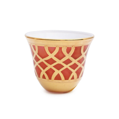 Arabic Coffee Set Of  6 - Mosaico Red Gold