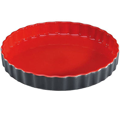 Round Flan Dish - Red And Black