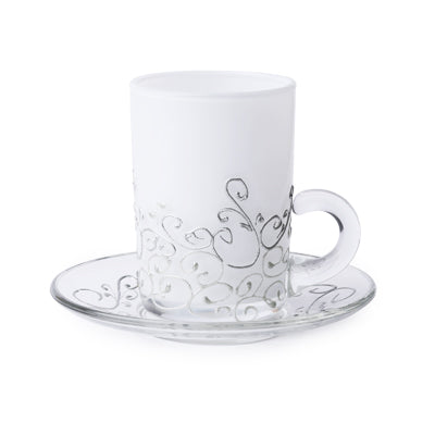 Arabic Tea Set Of 6 - Opaline - Silver
