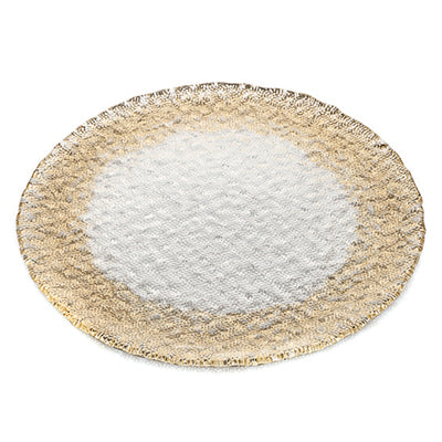 Tricot Platter 37 Cm, Clear Gold Band