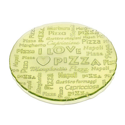 I Love Pizza Plate, 32.5cm Acid Green