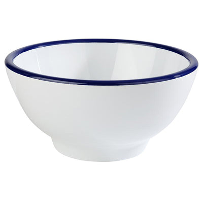 Bowl 'Pure' 20 X 10.5 Cm - White W/ Blue Edge
