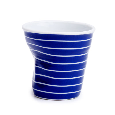 Crumple Espresso Cup (80ml) - White Mariniere Large Bleu