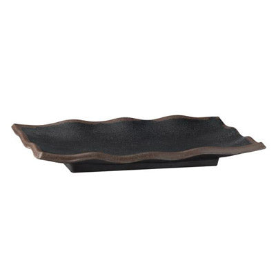 Tray 'Malone' 27.5 X 11 X 2 Cm, Black With Brown Edge