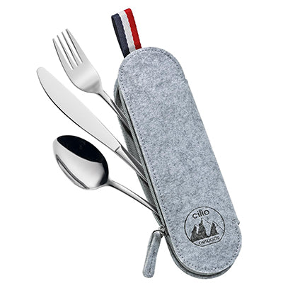 Cutlery Set 3 Pieces Viaggio, Grey