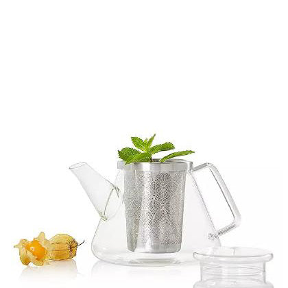 TEAPOT FUSION 1L 15 X 12.5 CM, GLASS/STAINLESS STEEL