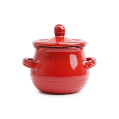 Mini Etrus Can Pot With Lid 10cm - Red
