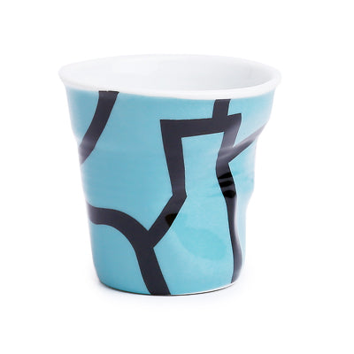 Crumple Espresso Cup (80ml) - White/Turquoise