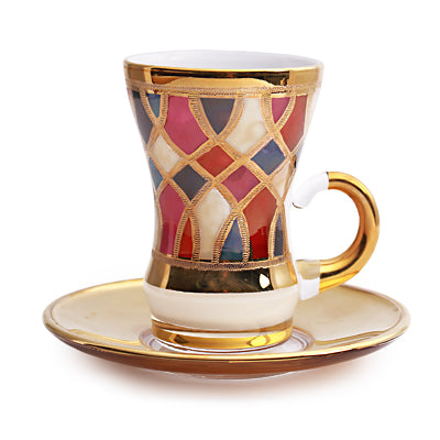 Arabic Tea Set Of 6 - Mosaico Color Gold