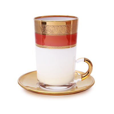 Arabic Tea Set Of 6 - Eleganza Red Gold
