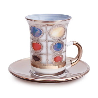 Arabic Tea Set Of 6 - Atlantis Color Platinum