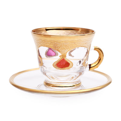 Turkish Coffee Set Of 6 - Drop Color Gold