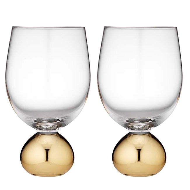 Astrid Gold 2pk Wine Glass