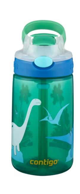 Kids Water Bottle Gizmo Flip 420ml - Jungle Green Dino