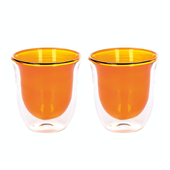 Cappuccino Glass Set Of 2 Amber