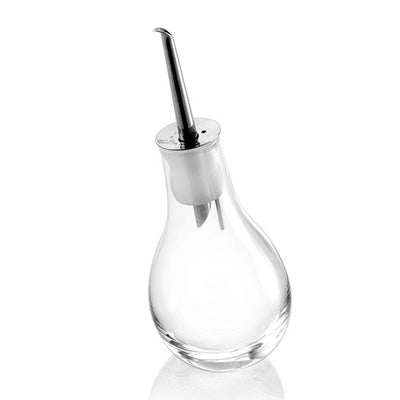 Lamp Oil/Vinegar Bottle 13cm 28cl Clear With Steel Lid