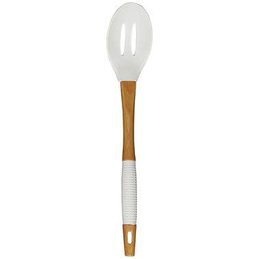 Prof. Series Iii Beech Wood White Slotted Spoon