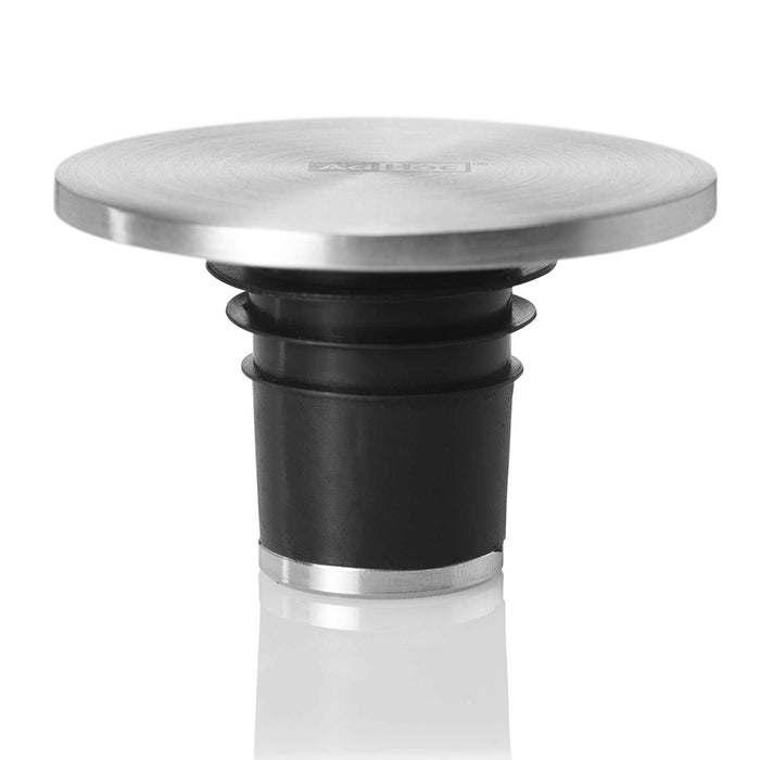 BOTTLE STOPPER CHAMP 4.5 X 3 CM, ST STEEL/SILICONE