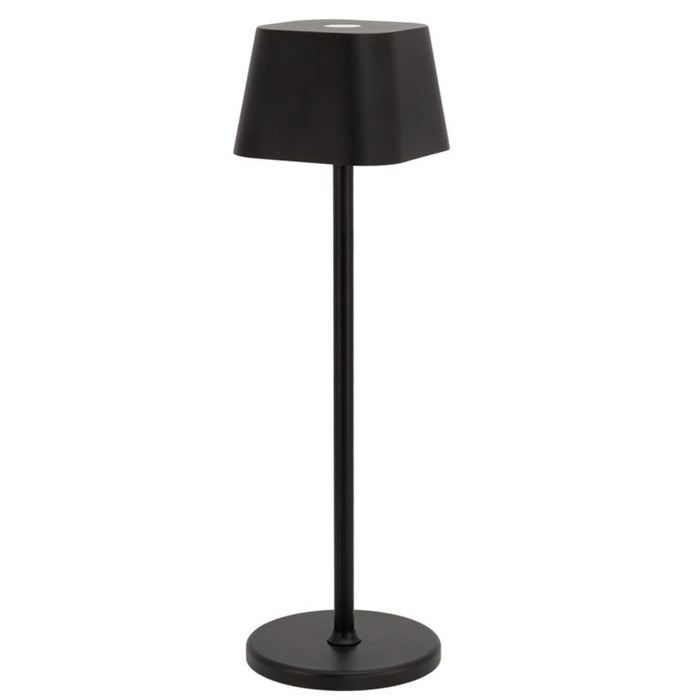 TABLE LAMP 'GEORGINA' W/ LED, BATTERY & CHARGER - BLACK