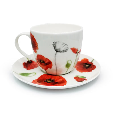 Cup And Saucer - Poppies