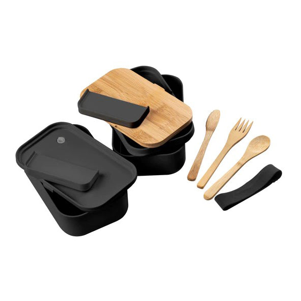 TEMPA BENTO DOUBLE BLACK LUNCH BOX — PORTSTORES