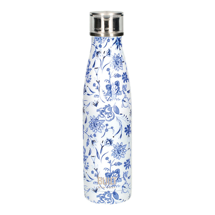 Isolated S.Steel Bottle 500ml - Blue Flora