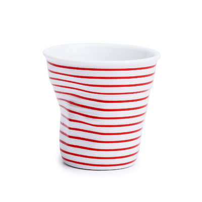 Crumple Espresso Cup (80ml) - White Mariniere Classique Rouge