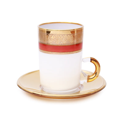 Arabic Tea Set Of 6 - Eleganza Red Gold