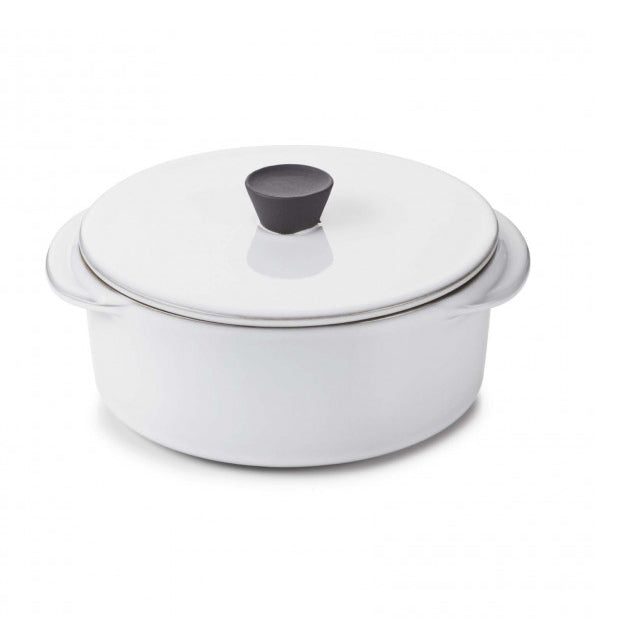 CARACTERE COCOTTE WITH LID 25CL, WHITE CUMULUS