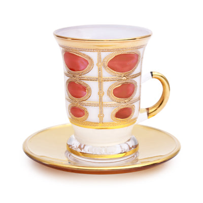 Arabic Tea Set Of 6 - Atlantis Red Gold