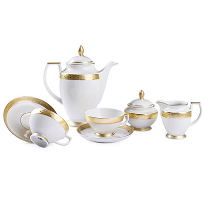Tea Set Of 29-Pcs Constanza Creme - Gold