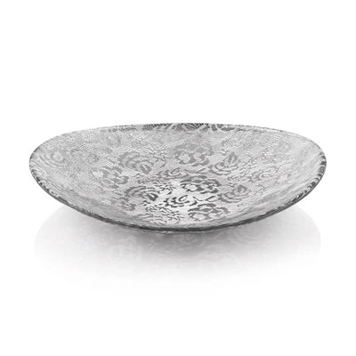 Floreal Oval Centerpiece - 42cm - Silver & White