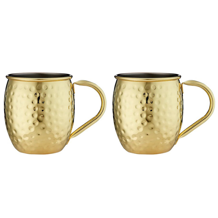 Spencer Hammered Gold Handled 2pk Mug