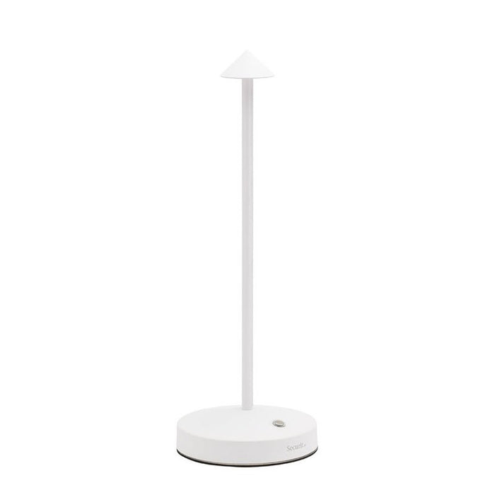 TABLE LAMP 'ANGELINA' W/ LED, BATTERY & CHARGER - WHITE