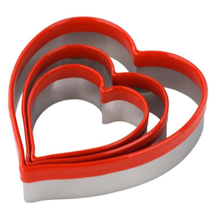 HEART CUTTERS SET OF 3, STAINLESS STEEL / PVC