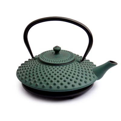 Kambin Cast Iron Teapot With Trivet 1l, Green