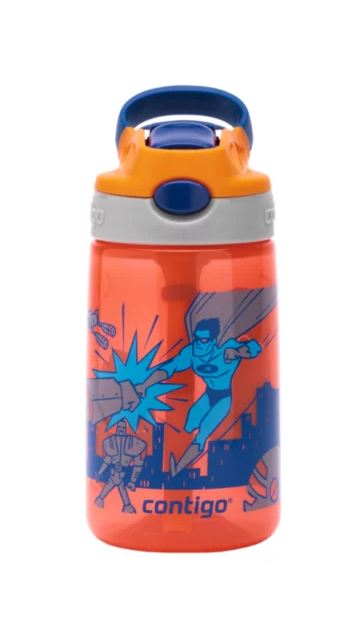 Kids Water Bottle Gizmo Flip 420ml - Nectarine Superhero