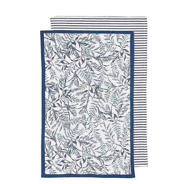 Repose Floral Navy 2pk Kitchen Towel