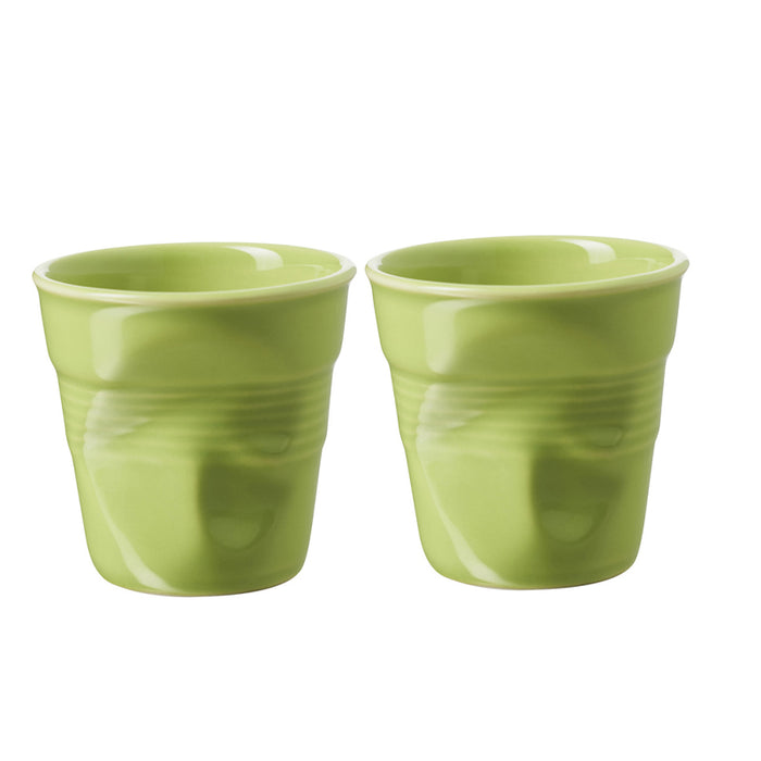 GIFTBOXED CRUMPLE TUMBLER 8CL X2, LIME GREEN