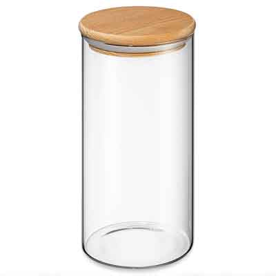 Storage Glass W/ Wooden Lid 1300ml